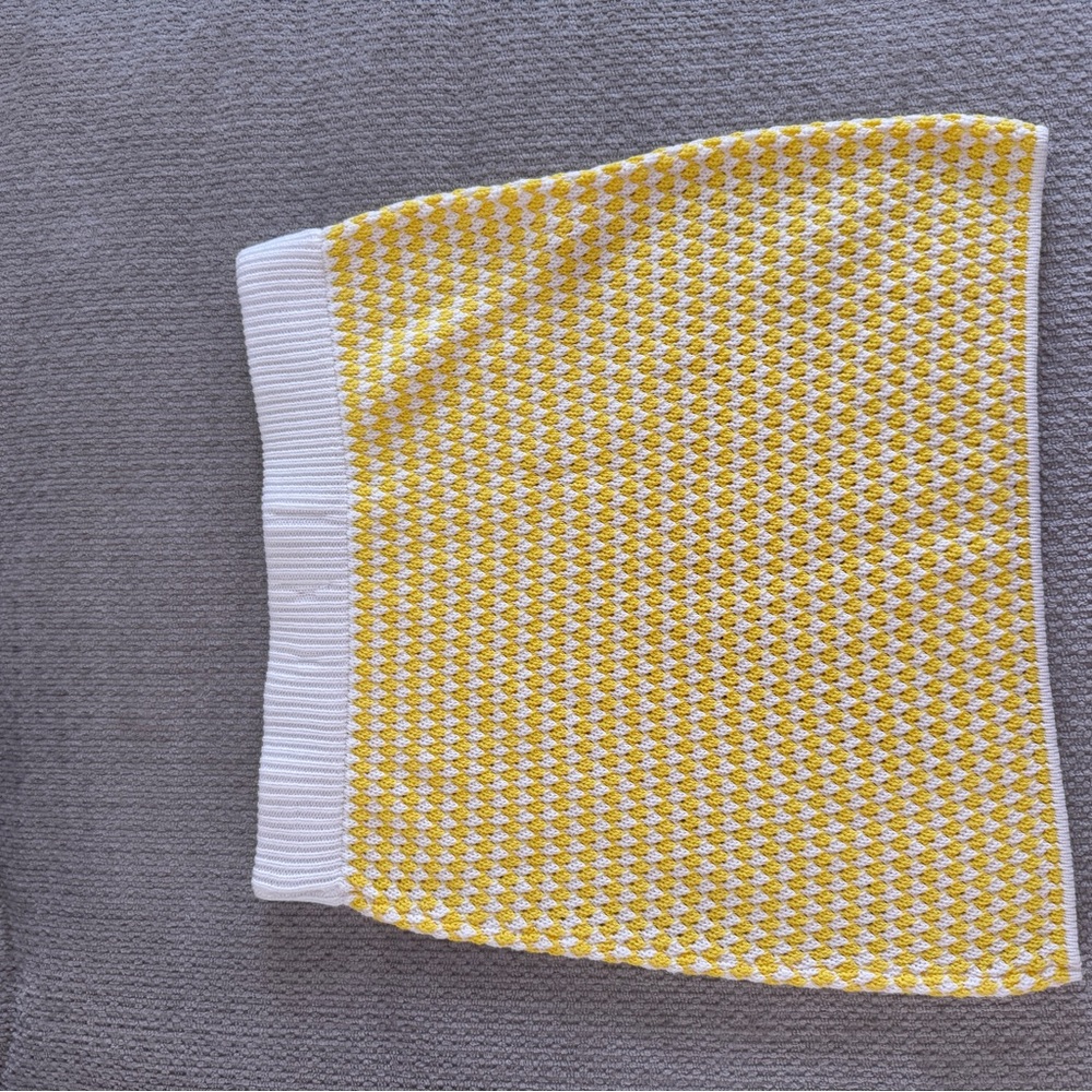 Yellow and White Knit Skirt
